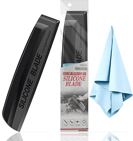 EHDIS Rasqueta Limpiacristales sin Mango, Rasqueta Limpiacristales Suave con Labio de Silicona, para Ventanas, Cristales, Espejos y Ventanas de Coches