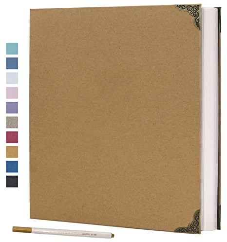 Vienrose Selbstklebendes Fotoalbum 3 Ringe, 60 Seiten, 30x30 cm, Khaki