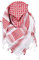 Großer Shemagh-Schal, arabischer Militär, taktischer Wüstenschal, Pali-Tuch 110 x 110 cm, 100% Baumwolle, für Männer und Frauen (rot/weiß)