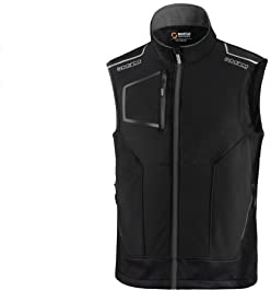 Sparco Gilet da Lavoro Illinois Tech Light Vest da Uomo. Smanicato tecnico idrorepellente e antivento con inserti rinforzati anti-abrasione sulle spalle. Taglia M