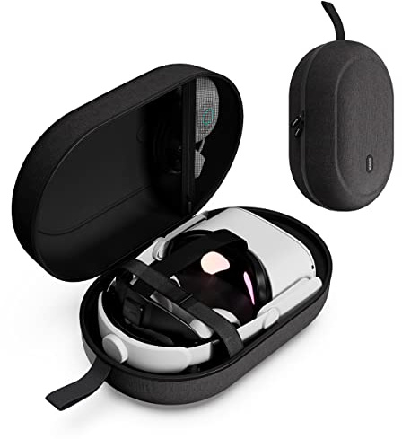 Syntech Groß Tragetasche Kompatibel mit Meta Quest 3S/Oculus Quest 3/2/Pro/Pico 4 Zubehör VR Headset mit Elite Strap, Touch Controllern und anderem, Hohe Kapazität für Lagerung und Reisen(Schwarz)