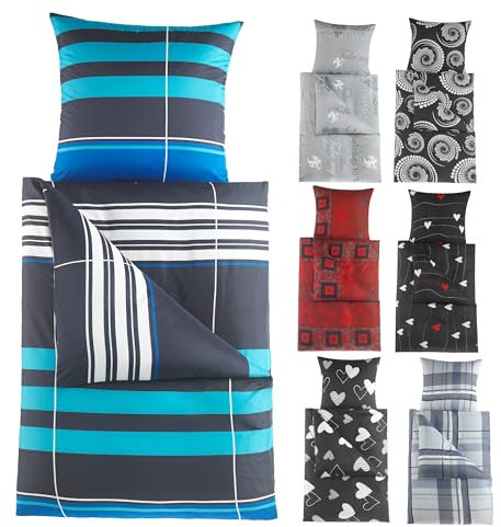 BaSaTex kühlende Sommer Mikrofaser Bettwäsche Set 4teilig 135x200 cm | 100% Polyester | 135x200 + 80x80 cm | Design: Ruby