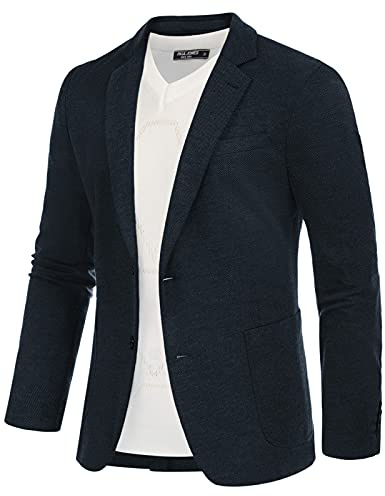 PJ PAUL JONES Men's Sporty Classic British Blazer 2 Buttons Modern Knit Blazer Suit Jacket for Men
