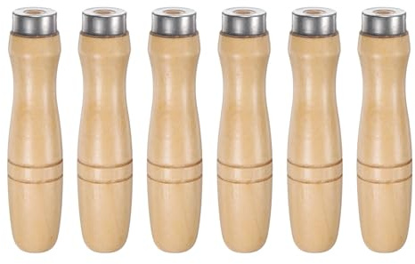 QUARKZMAN Träfilhandtag 6 st, ergonomiska handtag runt hål 4,72 tum och 8,5 mm, metallhalsband för metallfiler 12 tum
