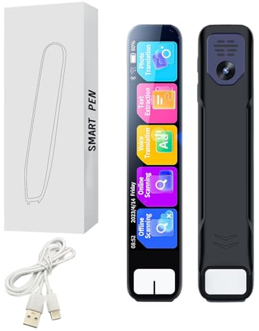 YWNYT Lector de escaneo mejorado, bolígrafo traductor inteligente de escaneo de 134 idiomas, bolígrafo de lectura de escaneo multilínea, escáner lector de bolígrafo en tiempo real para dislexia,