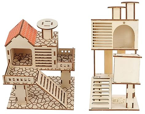 BESPORTBLE Plateformes pour Maison De Hamster Matériau en Bois Solide Cachette pour Animaux De Compagnie pour Petits Animaux
