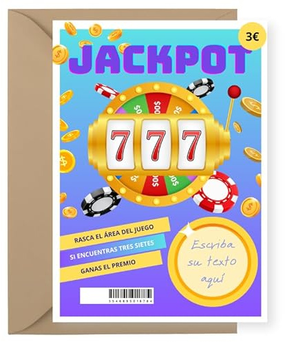 Tarjeta rasca eurojackpot | Vale regalo para rellenar | Incluye tarjeta rasca personalizable | Tarjeta para regalo | Idea de regalo original para parejas, amigos o familiares | Cupón sorpresa