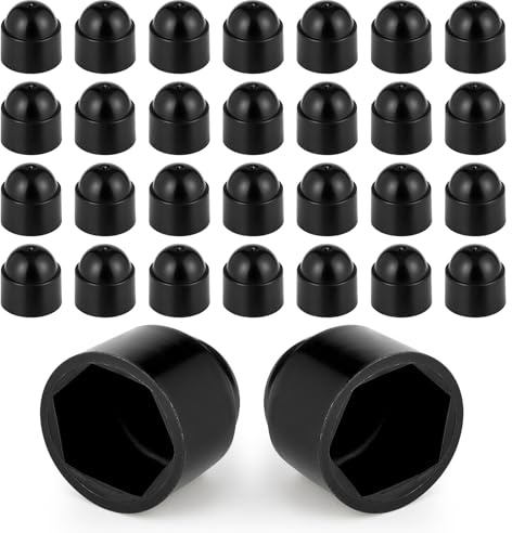 Giantree Lot de 30 capuchons de protection hexagonaux M10 en plastique pour vis - Noir - Pour meubles