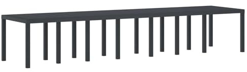 vidaXL Tavolo da Giardino Antracite 400 x 100 x 73 cm polyrattan, Tavolo da Giardino Moderno, Rettangolare, Mobili da Pranzo in Polyrattan Durevoli per Terrazza Esterna