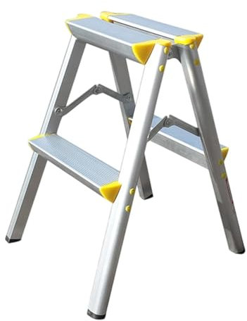 Sharplace Échelle pliable antidérapante à chevrons, escabeau double face en aluminium à 2 marches pour supermarchés, cuisines et ménages