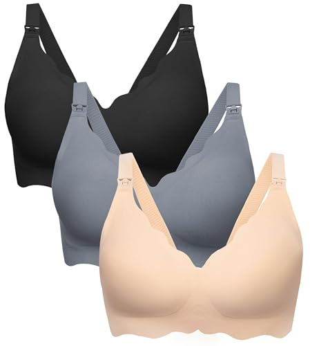 HBselect Reggiseno Senza Ferretto, Comfort Senza Cuciture Reggiseno Allattamento, Reggiseni di Gravidanza con Ulteriori Estensioni per Reggiseno