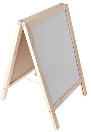 Haofy Caballete para Niños de 25x40 Cm de Doble Cara con Pizarra y Pizarra Magnética Estructura de Madera de álamo para el Aprendizaje de Niños Pequeños, Aula en Casa, Actividad entre e Hijos