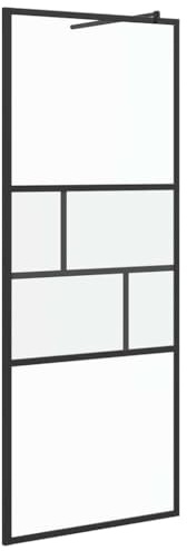 vidaXL Walk-in Duschvägg Svart 80 x 195 x 0.5 cm Glas och Aluminium, Stiligt badrum, moderna detaljer, rumsbesparande dusch, glasvägg, rektangulär walk-in, smart design