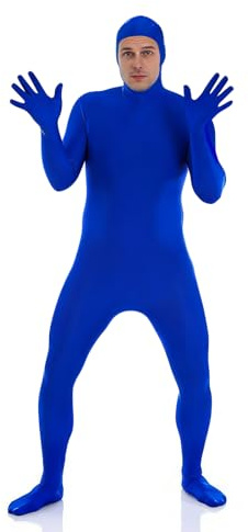 Fancysky Helkroppsdräkt för kvinnor och män, unisex, greenscreen-kostym, Slenderman-bodysuit, halloween, karneval, maskerad, kostym med ansiktsurringning,