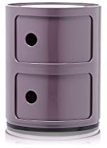 Kartell Componibili Contenitore 2 Elementi, Base Tonda, ABS, Viola, 32 x 32 x 40 cm
