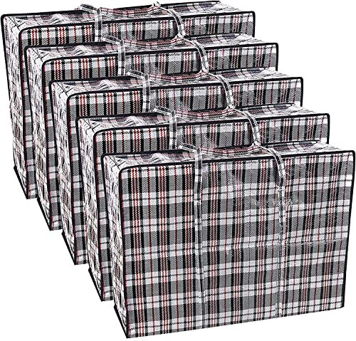 Avlash® Extra Large Waterproof Moving Bags, Reusable Laundry Storage Bags (Pack of 5) with Zipper and Strong Handles, (Random Colours)