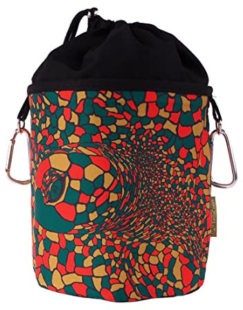 Bolsa portátil para Pinzas de la Ropa para Colgar, de algodón, 2 mosquetones, Cierre con cordón, topes metálicos para Guardar Las Pinzas, Ø 17 cm x 28 cm, diseño: Tortuga