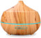 Aroma Diffuser Ätherische Öle Diffuser Ultraschall: 400ml Duft Diffuser Aromatherapie Vernebler Duftlampe Holz Luft Luftbefeuchter mit Farben Licht & Timer für Schlafzimmer Wohnung Büro - Gelb