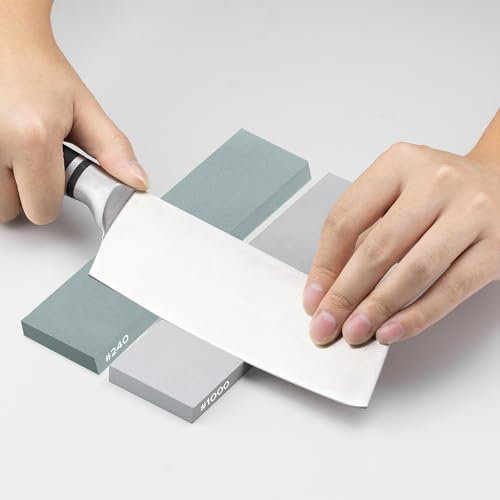 Hawerk Pietra Affilacoltelli - 2 Pietre per Affilare Coltelli - Grana 240 e 1000 - Affila Coltello Giapponese Lame Scalpelli per Legno - Kit Affilatura Professionale - ad Acqua