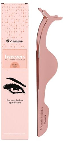 LAMORA Wimpern Applikator mit Gebogener Form für Leichtes Anbringen und Entfernen von Künstlichen Wimpern Extensions - Einfache Anwendung für DIY Cluster und Individuelle Falsche Wimpern