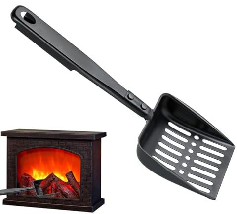 Fireplace Ash Strainer - Ash Remover, Fireplace Shovel, Metal Fireplace Ash Shovel, Heavy Duty, Heat Resistant Wood Stove Ash Strainer, Hollowed Iron Charcoal Shovel for Outdoor BBQ Grills, Wood Stove