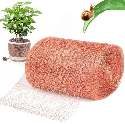 POWZOO Filet Anti Limaces et Escargots,12.7cm x 9 m Filet en Cuivre Anti Limace,Ruban de Cuivre Contre Les Escargots,pour Protection Graines,Jardin,Grillage Anti Rongeur Limaces et Escargots.