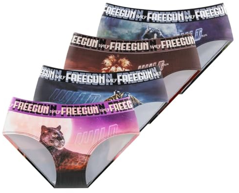 FREEGUN Culotte Fille Sport, Lot de 4, Noir 79 (10/12 Ans)