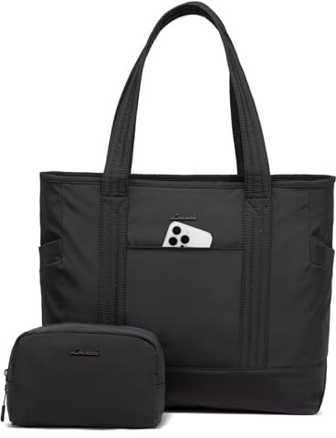 LOVEVOOK Shopper Tasche Damen Handtasche Groß Laptoptasche 15.6 Zoll Tote Bag Women Arbeitstasche Bürotasche Lehrertasche Einkaufstasche Tragetasche Leicht für Schule Gym Reisen Business Daily Schwarz