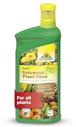 Neudorff Azet Universal Plant Feed - 100% natural organic plant fertilizer for all plants, promotes strong growth, rich harvests and abundant blooms, 1 litre