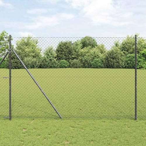 Tonture Recinzione a catena grigia in acciaio, 250 x 160 cm, resistente alle intemperie, con protezione dalla corrosione, elemento di recinzione per terrazza, giardino anteriore e delimitazione di
