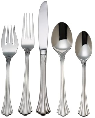 Reed & Barton 1800 5-Piece 18/10 Silverware Set for 1, Flatware
