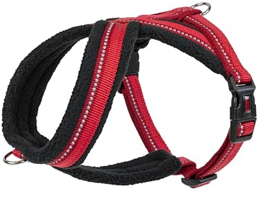 Arnés cómodo para perros Halti – Forro de lana, Reflectante y Ajustable, Anillo Delantero y Trasero para enganchar una Correa de Perro. Apto para perros grandes (Talla L)