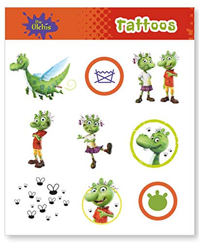 DH-Konzept Olchis-Tattoos 1 Bogen für Kindergeburtstag und Mottoparty | Kinder Tattoo Olchis Party Set