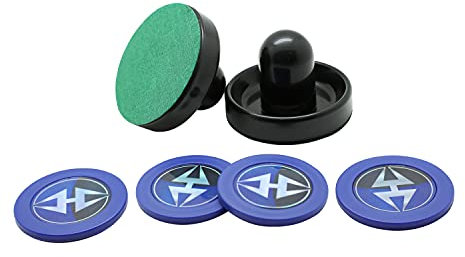 Hathaway Arcade Air Hockey 9,5 cm Schläger und 7,3 cm Pucks – Schwarz und Blau