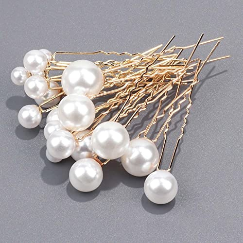LECTNORE Lot de 18 épingles à cheveux dorées pinces à cheveux en forme de U pour mariage, mariée et demoiselles d'honneur - 18 pièces