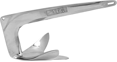 Navegación Anclas, Akozon Ancla de Barco de Garra Kg/anclas de Navegación de 2,2 Lb, Pieza de Repuesto de Yate de Barco, Ancla de Acero Inoxidable 316, Pulido de Espejo, Accesorios Marinos