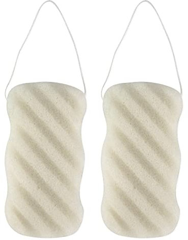 QOPAHI Konjac Natural Bath Sponge, Natural Sponges for Bathing Biodegradable Sensitive & Smooth Exfoliating Kids Bath Sponge Body Sponges for Shower, Bath Accessories Gifts for Women Men
