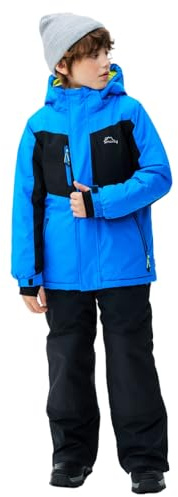 SMONTY Kids Snowsuit for Boys Winter Ski Jacket & Pants Set Hooded Set Windproof Waterproof Warm