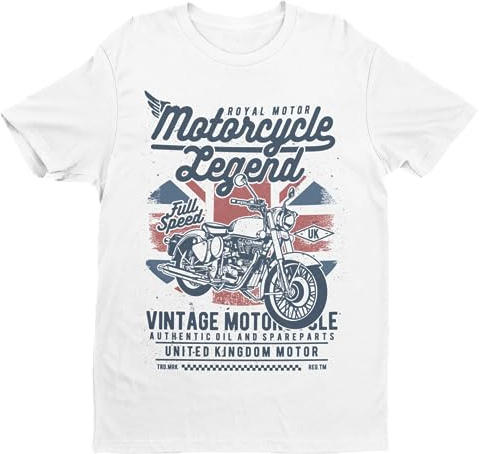 Galaxy Tees Mens British Biker T Shirt Motorcycle Legend Short Sleeved