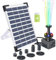 Lewisia 5W Solar Fountain Pump with Battery Backup LED Lighting for Patio Pool Koi Pond Bird Bath Garden Decoration Submersible Solar Powered Water Pump Kit
