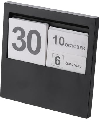 PATIKIL Insertar Perpetuo Calendario Escritorio Plástico Calendario Soporte Mes Semana Fecha Pantalla para Escritorio Tienda Oficina Hogar Decoración Negro