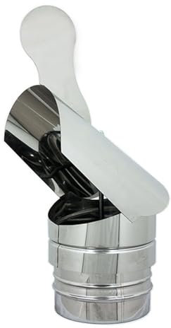 ALLINOX Comignolo Gallo Terminale Acciaio INOX Canna Fumaria Fumaiolo Antivento Girevole Per Camino o Stufa Innesto Maschio Universale (DN 100)