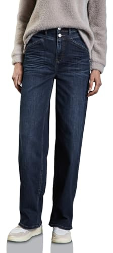 Street One A378543 Jean à Jambes Larges, Dark Blue Soft Wash, 33W / 32L Femmes