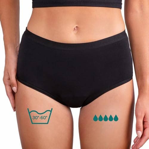 Taynie Comfort - Juego de ropa interior de periodo extrafuerte para sangrado intenso, pack de 3, ropa interior menstrual, bragas menstruales, duración de uso de hasta 12 horas, lavable hasta 60 °C
