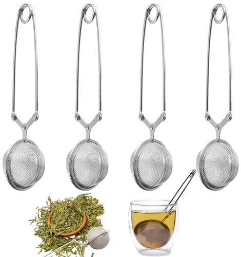 4 Pezzi Tea Infusore Acciaio Inox Infusore Tè Filtro Infusore per Tisane Colino da Tè In Acciaio Inox Infusore da Tè A Forma di Sfera Filtri per Il Tè Sfuso per Tè Sfuso, Spezie Ed Erbe (Ø 4,5 cm)