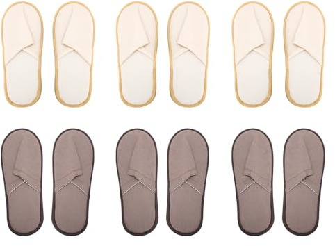 Anneome 12 Paia Pantofole Monouso Grandi Spazzolato per Ospiti Leggere e Compressibili Calzature da Viaggio per Uomo e Donna Pantofole Usa e Getta per Hotel e Casa