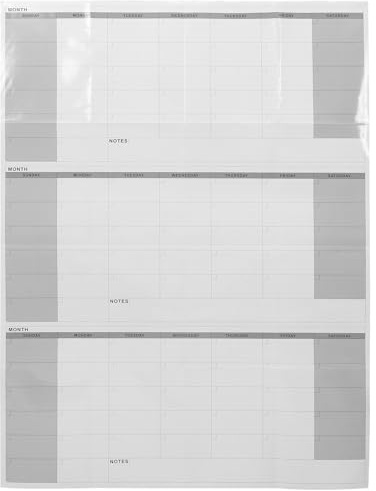 GALPADA Calendrier Mural Trimestriel Non Daté Tableau Effaçable à Sec pour Maison Bureau Organisateur de Tâches Mensuel Réutilisable