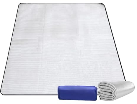 Ymswjgj 200 × 200 vikbar tältmatta golvmatta termometer kall aluminium tjock isolerande filt utomhus isoleringsmatta isoleringsmatta dubbelsidig golvmatta termisk filt matta