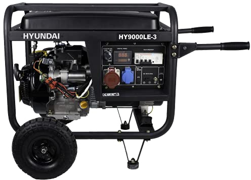 Hyundai Generador Gasolina HY-HY9000LEK-3 Trifásico – Serie Pro 3000rpm – Potencia 8,1kVA / 2,5kW – Motor 420cc – Depósito 25L – Autonomía 20h – Bajo Ruido 72dBA