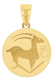 Amor Motivanhänger Unisex Damen Herren Anhänger, Gold, Steinbock, Kommt in Schmuck Geschenk Box, 2020792